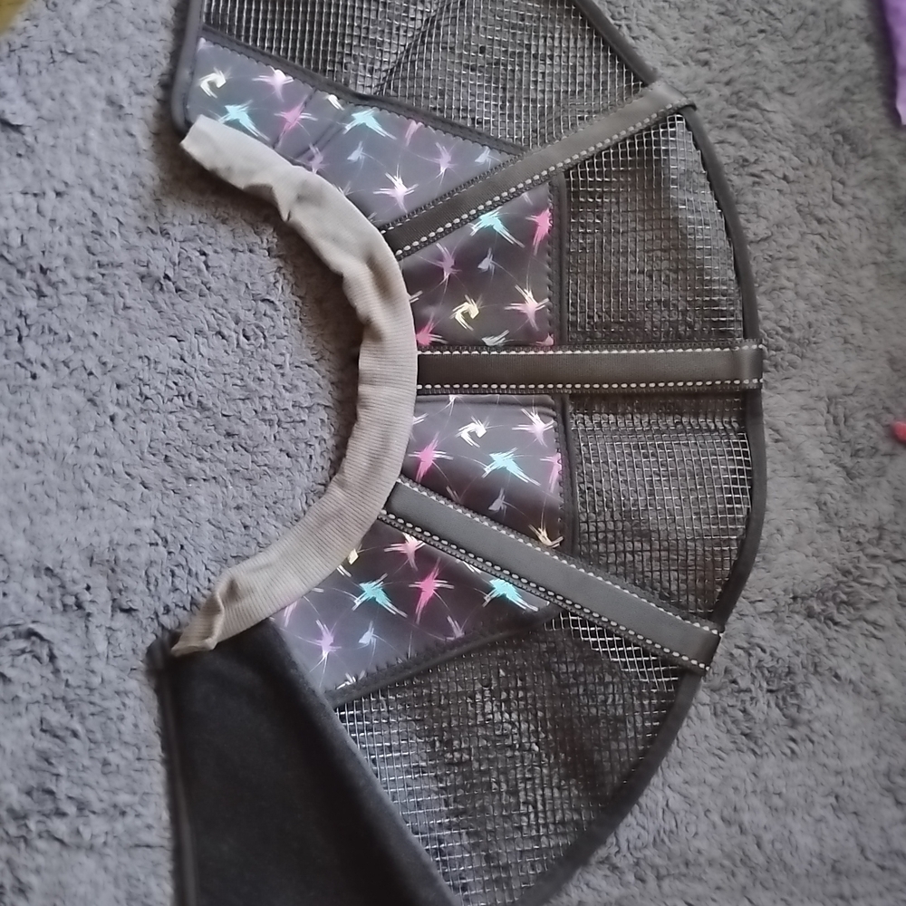 Reflective Black and Multicolor Dog Cone Collar